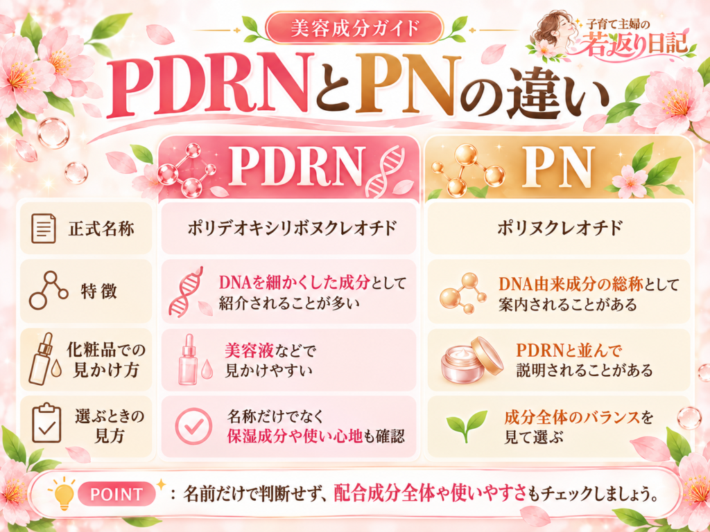 PDRNとPNの違いを比較した図表